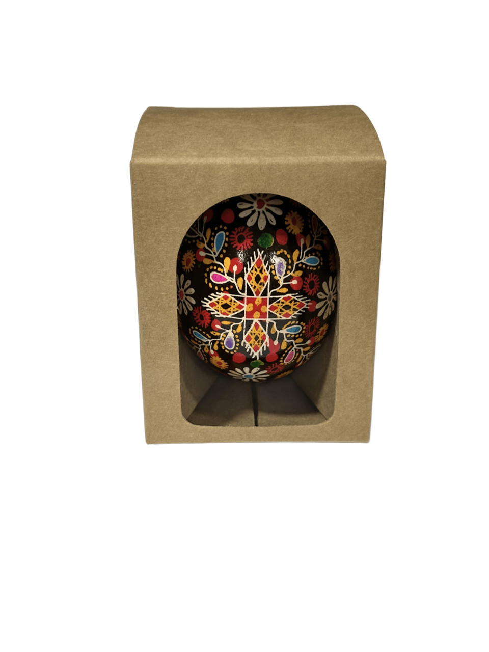 Коробка подарункова картонна для курячої писанки / Коробочка крафт для великоднього подарунка 7х5.5х5.5 см., фото 1