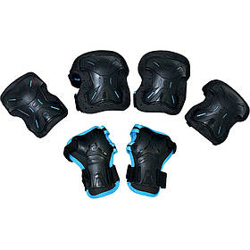 Мікро захист набір Strike blue XS - компактний захист для активних ігор, легкий та зручний.