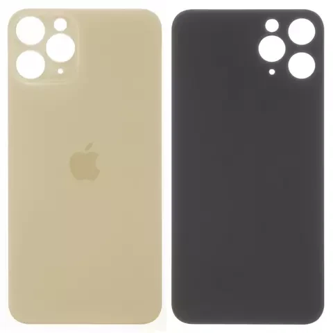 Задня панель корпусу для iPhone 11 Pro, золотиста, не потрібно знімати скло камери, big hole, matte gold, фото 1