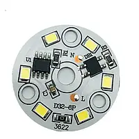Світлодіодний LED-модуль 5 Вт, 32 мм AC220В плата для ремонту ламп 5 Вт, холодний білий