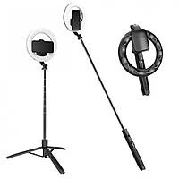 Лампа кільцева комплект LED 20 cm 8" Q05S 80 pcs 3000K-6500K batter with tripod stand