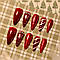 Новорічні накладні нігті 24 шт. + клей для нігтів, форма-мигдаль для манікюру - Різдвяні, фото 3