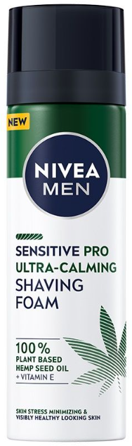 Піна для гоління Nivea Senstive Pro з конопляним маслом і вітаміном Е (200мл.)