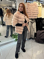 Хутряна шубка-жилет із натурального песцю