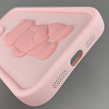 Чохол для Apple iPhone 12 Pro Max чохол з об'ємним ведмедиком на телефон айфон 12 про макс рожевий q01e, фото 4