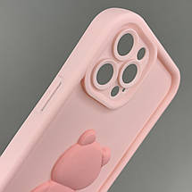 Чохол для Apple iPhone 12 Pro Max чохол з об'ємним ведмедиком на телефон айфон 12 про макс рожевий q01e, фото 3