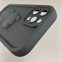 Чохол для Apple iPhone 12 Pro чохол з об'ємним ведмедиком на телефон айфон 12 про чорний q01e, фото 5