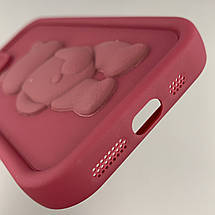 Чохол для Apple iPhone 12 чохол з об'ємним ведмедиком на телефон айфон 12 бордовий q01e, фото 4