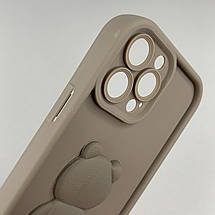 Чохол для Apple iPhone 13 Pro Max чохол з об'ємним ведмедиком на телефон айфон 13 про макс коричневий q01e, фото 3