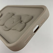 Чохол для Apple iPhone 13 Pro Max чохол з об'ємним ведмедиком на телефон айфон 13 про макс коричневий q01e, фото 4