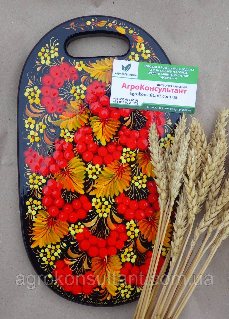 Кухонна дошка овальної форми - Петриківський розпис / Oval shaped kitchen board - Petrikovsky painting