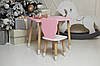 Дитячий прямокутний стіл і стільчик ведмежа з білим сидінням. Столик рожевий дитячий, фото 8