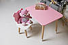Дитячий прямокутний стіл і стільчик ведмежа з білим сидінням. Столик рожевий дитячий, фото 9