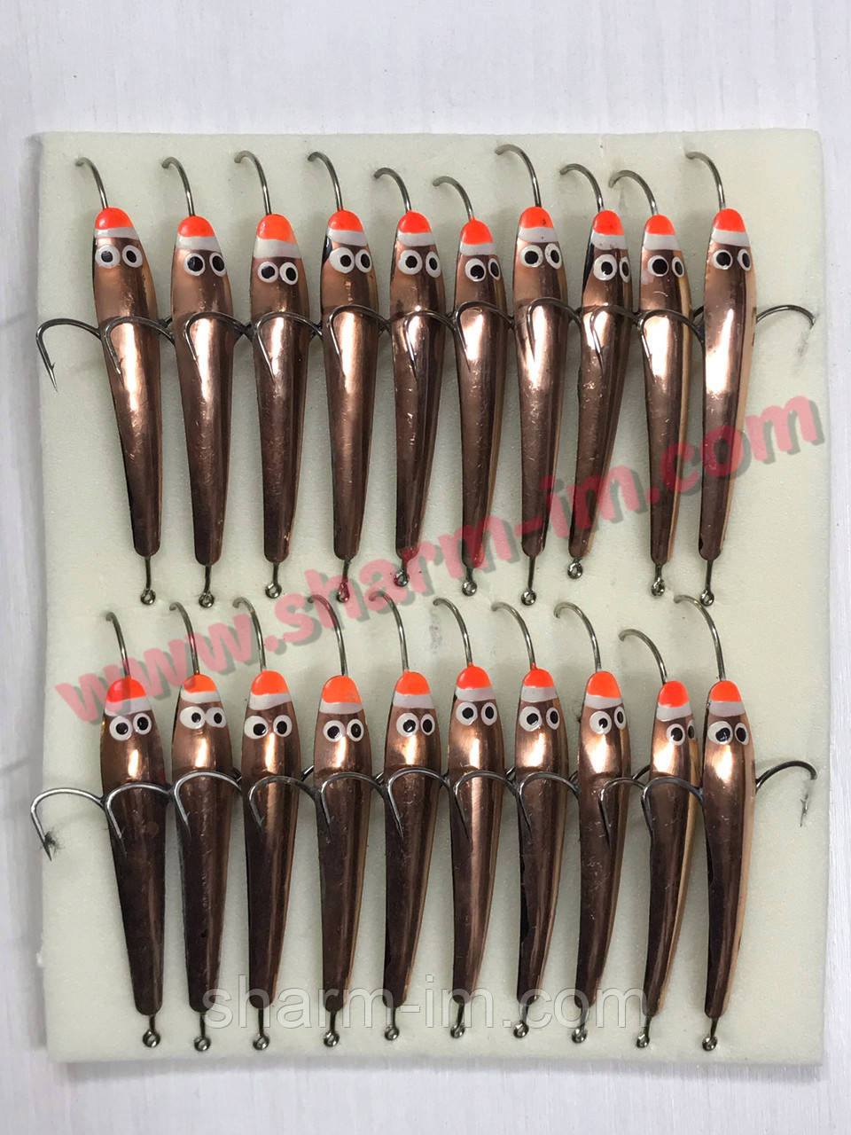 Зимова стрімка блешня Каракатиця Мідь 15 г/55 мм на 3 гачки