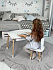 Дитячий білий стіл з шухлядою та стілець зайчик білій. Для дітей 1 групи зросту (100-115см), фото 10