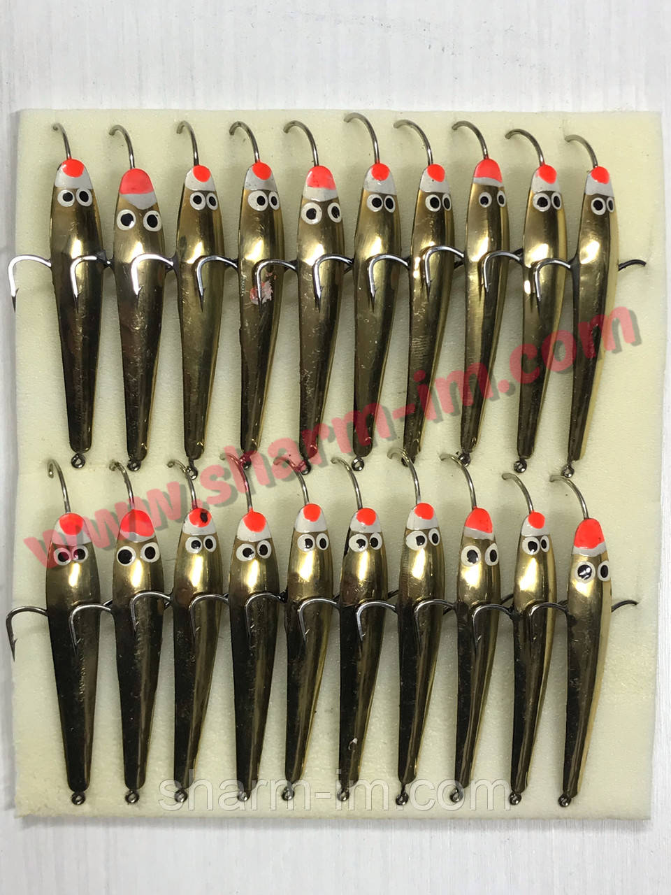 Зимова стрімка блешня Каракатіца Латунь 15 г/55 мм на 3 гачки