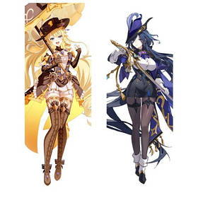 Дакимакура наволочка 150 х 50 см Клоринда Навия Геншин Clorinde Navia Caspar Genshin Impact тільки наволочка двостороння