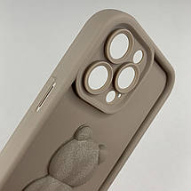 Чохол для Apple iPhone 14 Pro Max чохол з об'ємним ведмедиком на телефон айфон 14 про макс коричневий q01e, фото 3