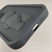 Чохол для Apple iPhone 14 Pro Max чохол з об'ємним ведмедиком на телефон айфон 14 про макс чорний q01e, фото 4