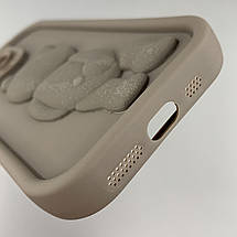 Чохол для Apple iPhone 14 Pro чохол з об'ємним ведмедиком на телефон айфон 14 про коричневий q01e, фото 4