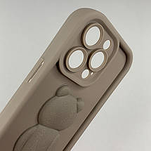 Чохол для Apple iPhone 14 Pro чохол з об'ємним ведмедиком на телефон айфон 14 про коричневий q01e, фото 3