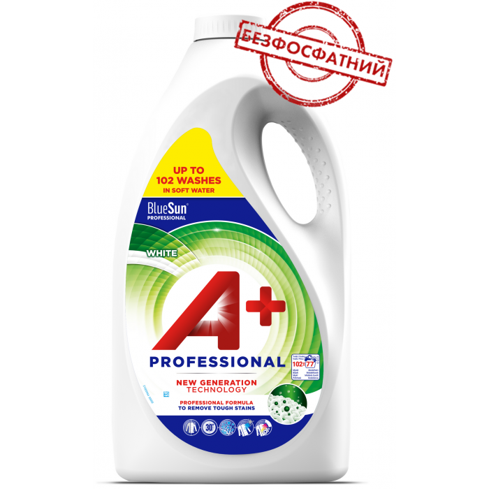Гель для прання A+ Professional White 4620 мл 102 пр