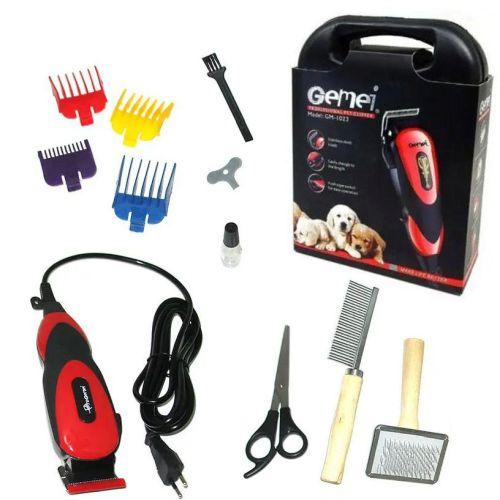 Машинка для стрижки тварин GEEMY 8 в 1 GM-1023, 4 насадки, 2 щітки