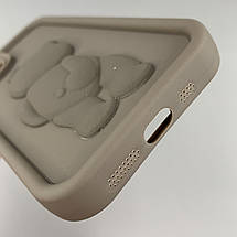 Чохол для Apple iPhone 14 чохол з об'ємним ведмедиком на телефон айфон 14 коричневий q01e, фото 4