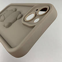 Чохол для Apple iPhone 14 чохол з об'ємним ведмедиком на телефон айфон 14 коричневий q01e, фото 5