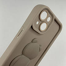 Чохол для Apple iPhone 14 чохол з об'ємним ведмедиком на телефон айфон 14 коричневий q01e, фото 3