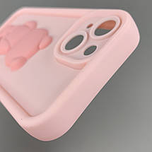 Чохол для Apple iPhone 14 чохол з об'ємним ведмедиком на телефон айфон 14 рожевий q01e, фото 5