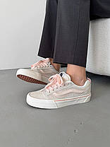 Жіночі кеди Vans Skool KNU Pastels Pink Ванс Олд Скул низькі ніжно рожеві замша текстиль демісезон, фото 6