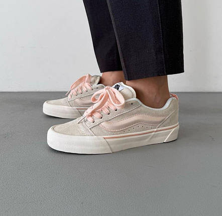 Жіночі кеди Vans Skool KNU Pastels Pink Ванс Олд Скул низькі ніжно рожеві замша текстиль демісезон, фото 1