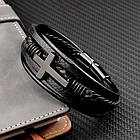 Браслет чоловічий шкіряний Secret Cross Dark, фото 2