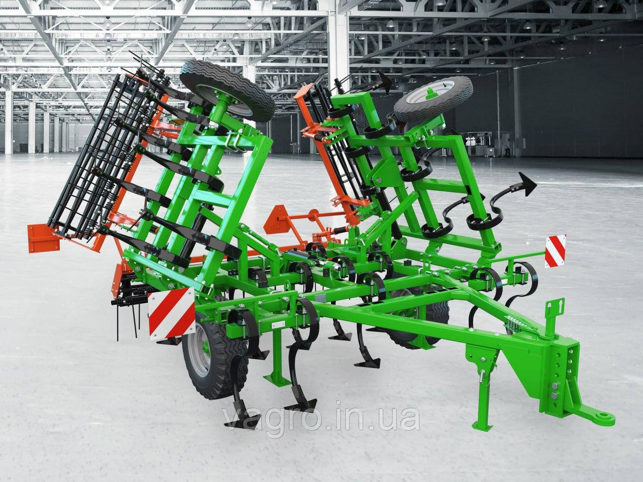 Культиватор Причіпний Гідравлічний складний КПА 6 Атлас (4-х Рядний) з Гребінкою і Катком Арк-Груп