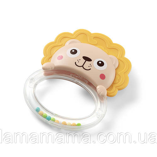 Іграшка брязкальце з прорізувачем для малюків 0+ Левеня BabyOno, фото 1