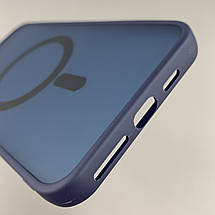 Чохол для Apple iPhone 11 Pro Max матовий кольоровий чохол з магсейф MagSafe на айфон 11 про макс темно-синій boh, фото 4