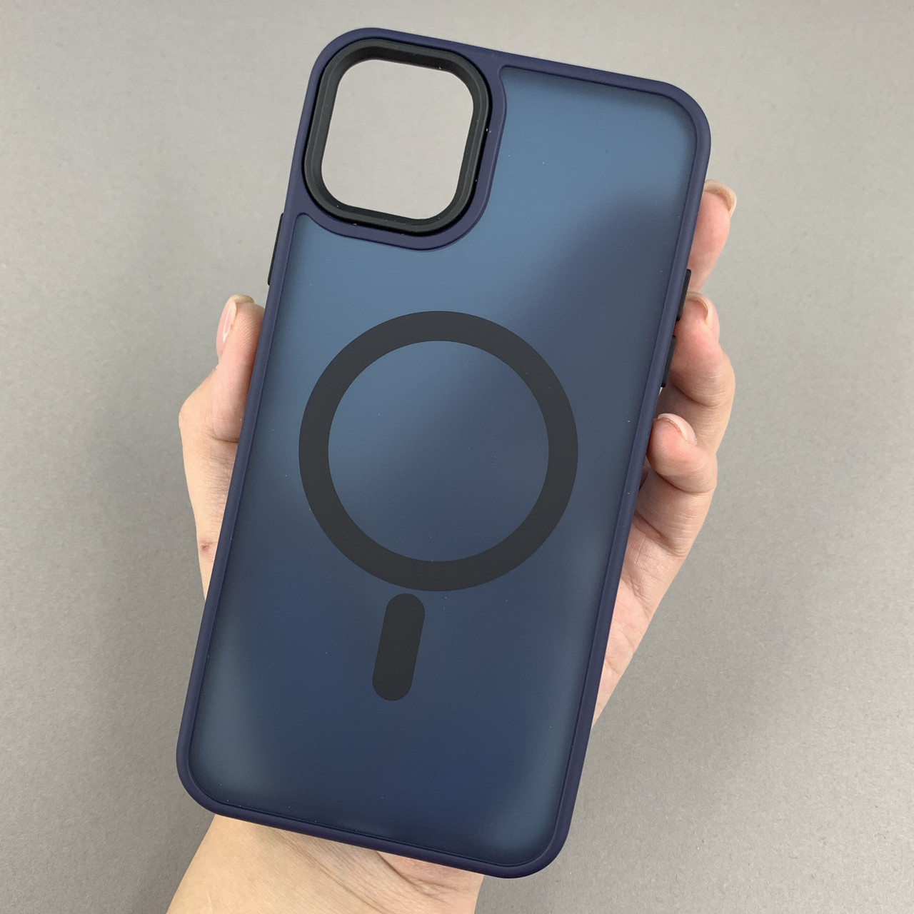 Чохол для Apple iPhone 11 Pro Max матовий кольоровий чохол з магсейф MagSafe на айфон 11 про макс темно-синій boh