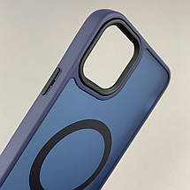 Чохол для Apple iPhone 11 Pro Max матовий кольоровий чохол з магсейф MagSafe на айфон 11 про макс темно-синій boh, фото 3
