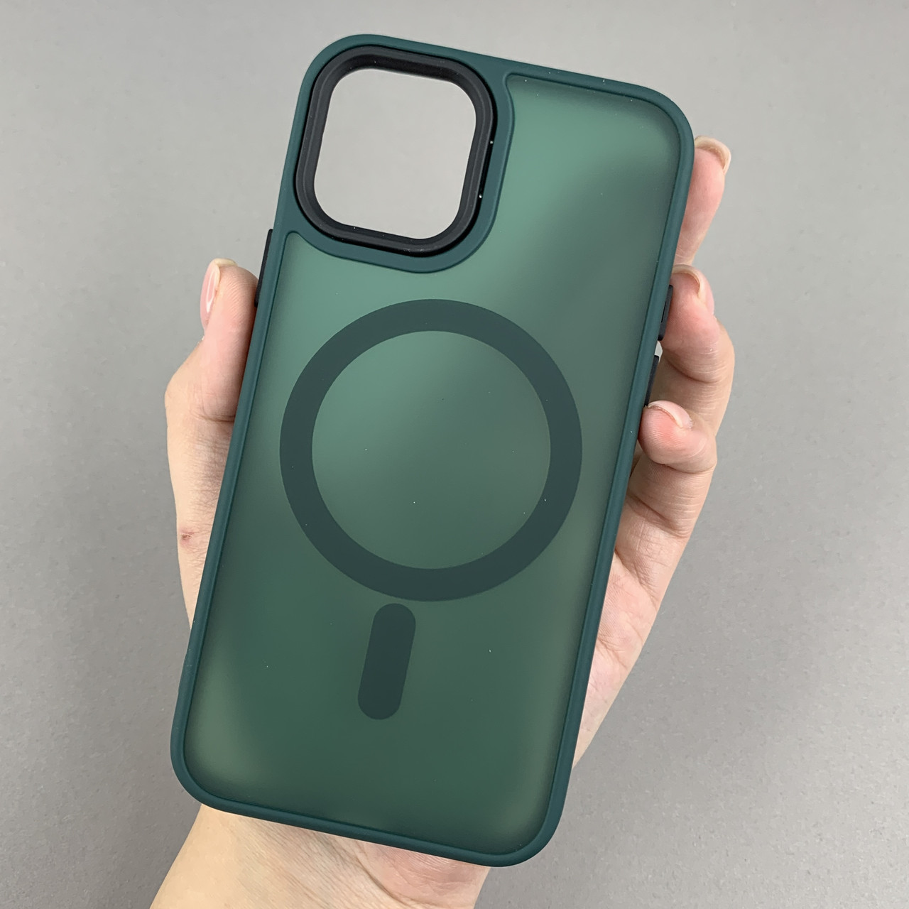 Чохол для Apple iPhone 11 Pro матовий кольоровий чохол з магсейф MagSafe на айфон 11 про темно-зелений boh
