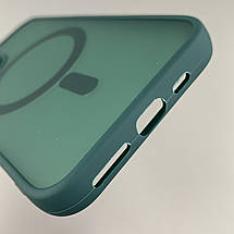 Чохол для Apple iPhone 11 Pro матовий кольоровий чохол з магсейф MagSafe на айфон 11 про темно-зелений boh, фото 4