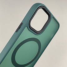 Чохол для Apple iPhone 11 Pro матовий кольоровий чохол з магсейф MagSafe на айфон 11 про темно-зелений boh, фото 3