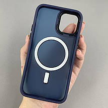 Чохол для Apple iPhone 11 Pro матовий кольоровий чохол з магсейф MagSafe на телефон айфон 11 про темно-синій boh, фото 2