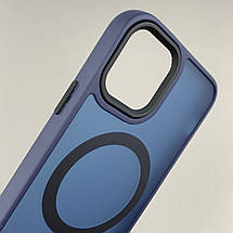 Чохол для Apple iPhone 11 Pro матовий кольоровий чохол з магсейф MagSafe на телефон айфон 11 про темно-синій boh, фото 3