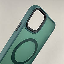Чохол для Apple iPhone 11 матовий кольоровий чохол з магсейф MagSafe на телефон айфон 11 темно-зелений boh, фото 3