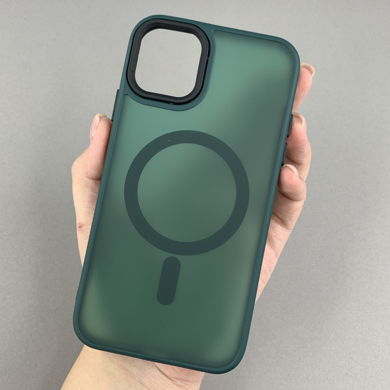 Чохол для Apple iPhone 11 матовий кольоровий чохол з магсейф MagSafe на телефон айфон 11 темно-зелений boh