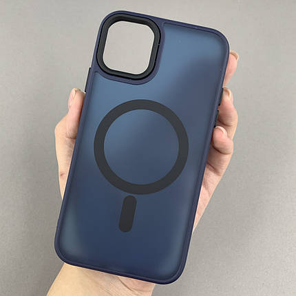 Чохол для Apple iPhone 11 матовий кольоровий чохол з магсейф MagSafe на телефон айфон 11 темно-синій boh, фото 1