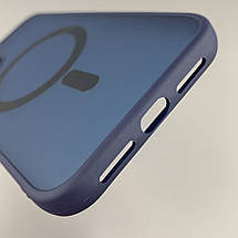 Чохол для Apple iPhone 11 матовий кольоровий чохол з магсейф MagSafe на телефон айфон 11 темно-синій boh, фото 4