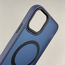 Чохол для Apple iPhone 11 матовий кольоровий чохол з магсейф MagSafe на телефон айфон 11 темно-синій boh, фото 3
