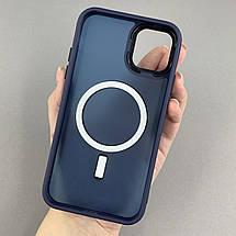 Чохол для Apple iPhone 11 матовий кольоровий чохол з магсейф MagSafe на телефон айфон 11 темно-синій boh, фото 2